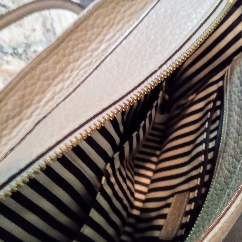 Kate Spade gray/taupe leather tote - Picture 9 of 12